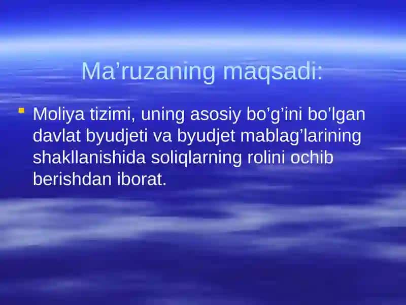 MOLIYA TIZIMI VA MOLIYAVIY SIYOSAT 3