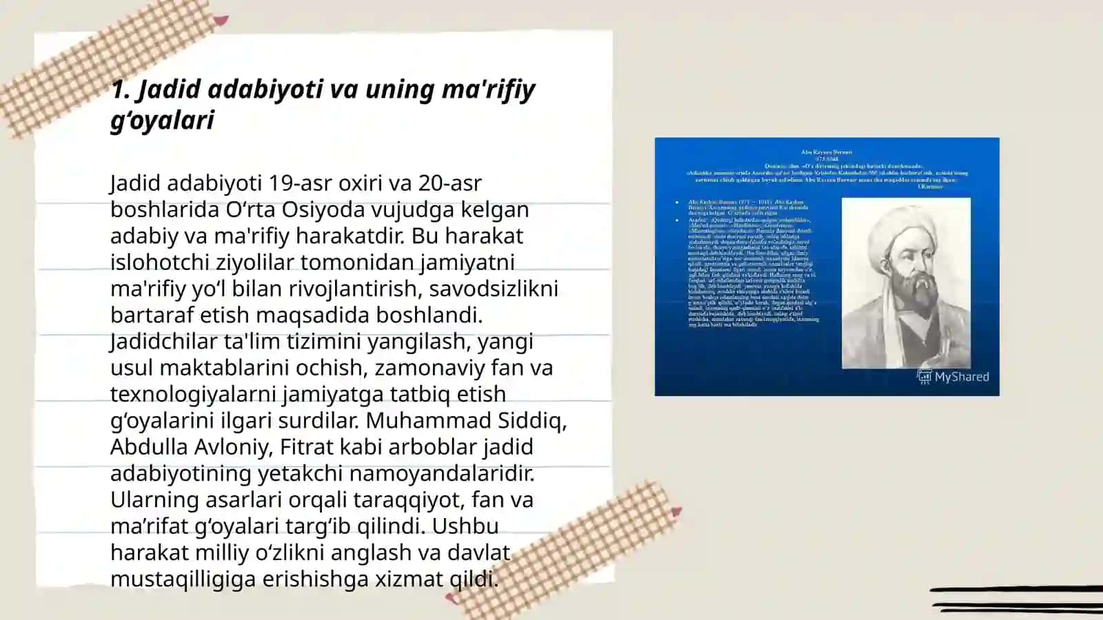 Jadid adabiyoti namoyondalarining madaniyat, ma'rifat, adabiyotga oid fikrlar 3