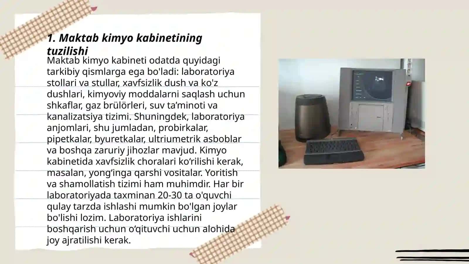Maktab Kimyo Kabineti va Uning Vazifalari 3