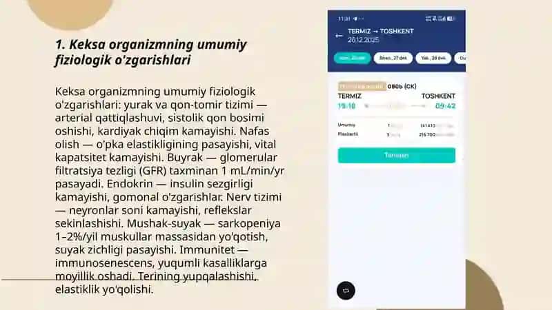 Keksa bemor. Keksa organizmning fiziologik xususiyatlari 3