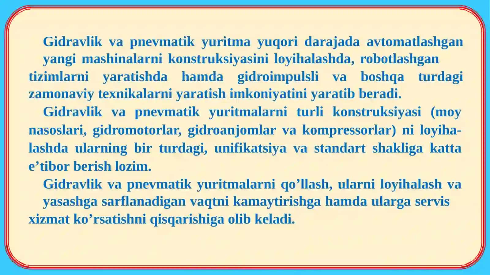 Gidravlik va pnömatik yuritma 3