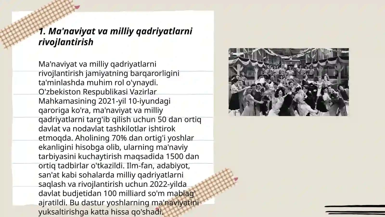 Ma'naviyat va Milliy Qadriyatlarni Rivojlantirish 3