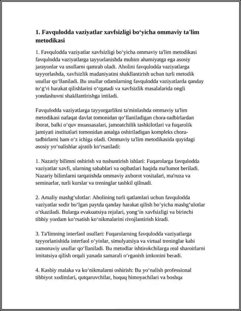 AHOLINI FAVQULODDA VAZIYATLARGA TAYYORLASHDA TA'LIMIY-USLUBIY USULLAR 3