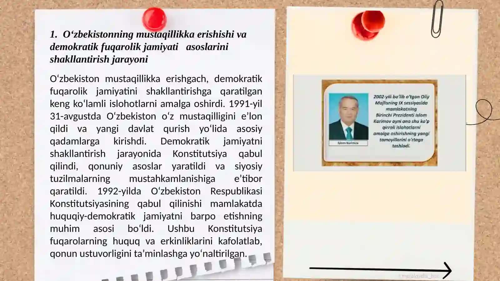 Oʻzbekistondagi demokratik fuqarolik jamiyati asoslarining shakllanishi amalga oshirilgan siyosiy islohotlar 3