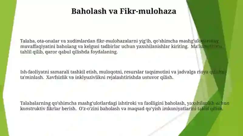 Sinfdan tashqari ishlarni tashkil qilish 3