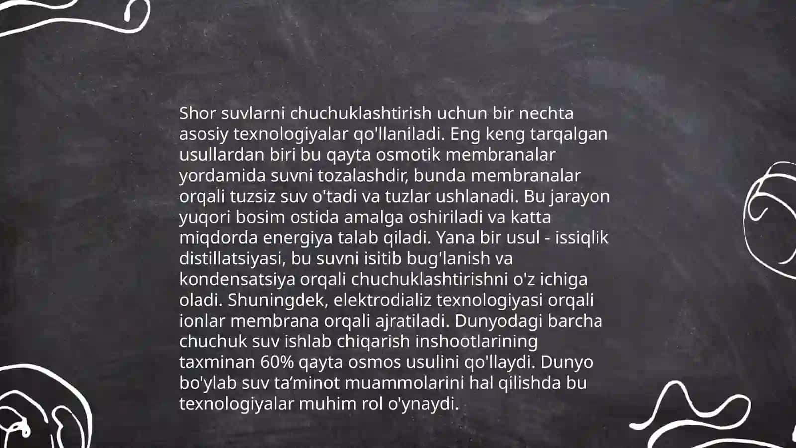 Shor suvlarni chuchuklashtirish gʻoyasi 3