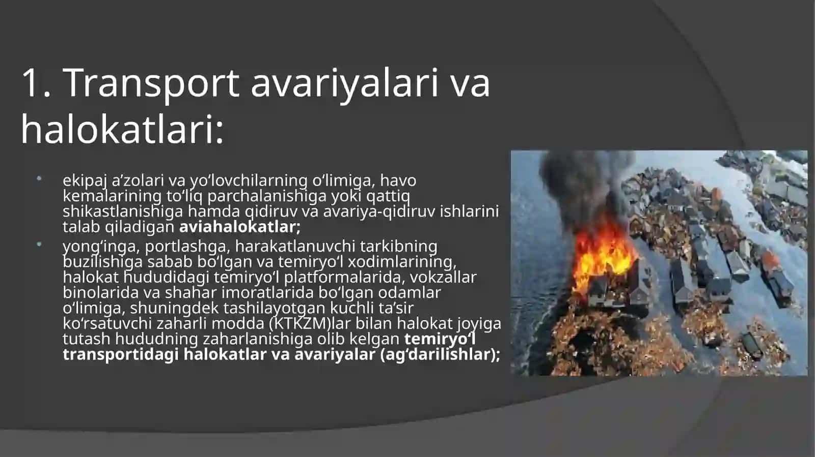 TEXNOGEN,TABIIY VA EKOLOGIK TUSDAGIFAVQULODDA VAZIYATLARNING TASNIFI TO‘G‘RISIDA 3