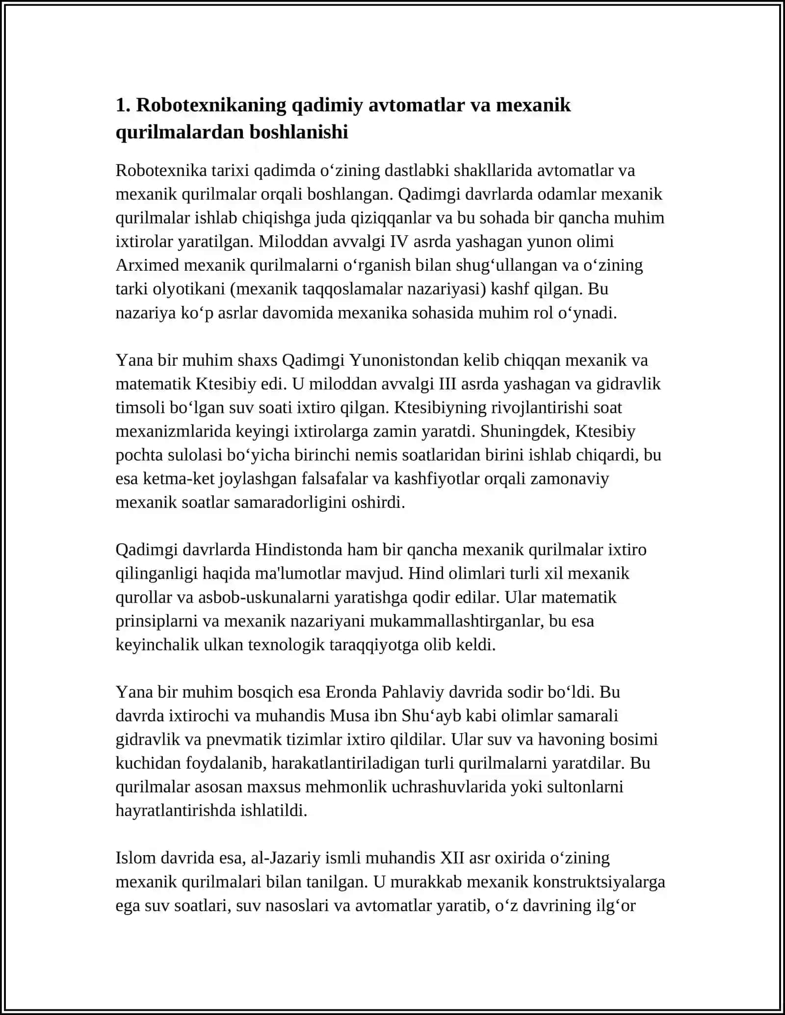 ROBOTEXNIKA TARIXI VA ISHLATILISH SOHALARI 3