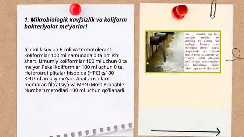 Aholi ichadigan suv sifatiga qoyilgan talablar 3