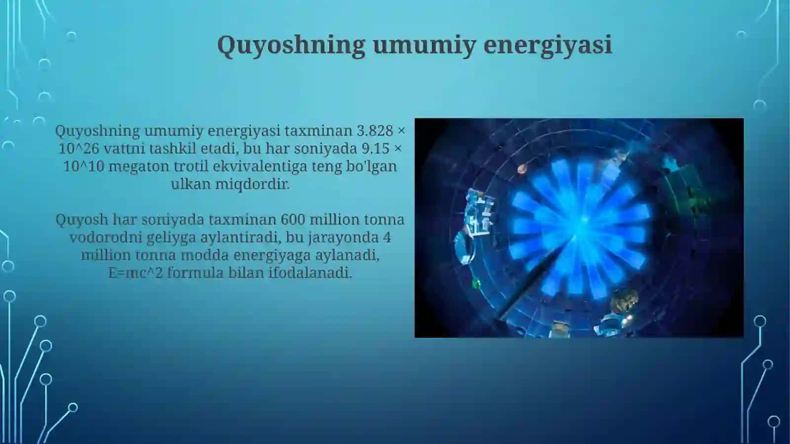 Quyoshning to’la energiyasi va termoyadro energiyasi 3
