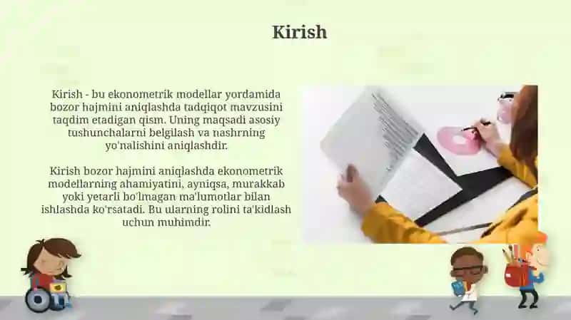 Bozor hajmini aniqlashda ekonometrik modellardan foydalanish 3