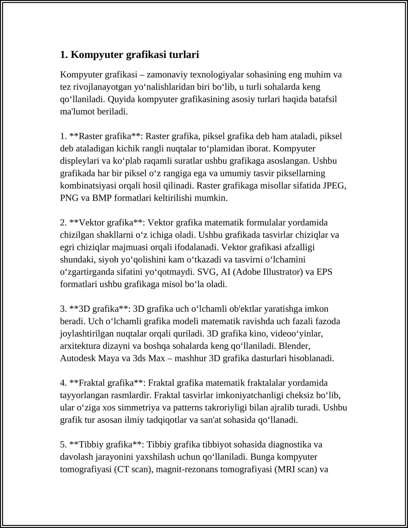 KOMPYUTER GRAFIKASI ASOSLARI 3