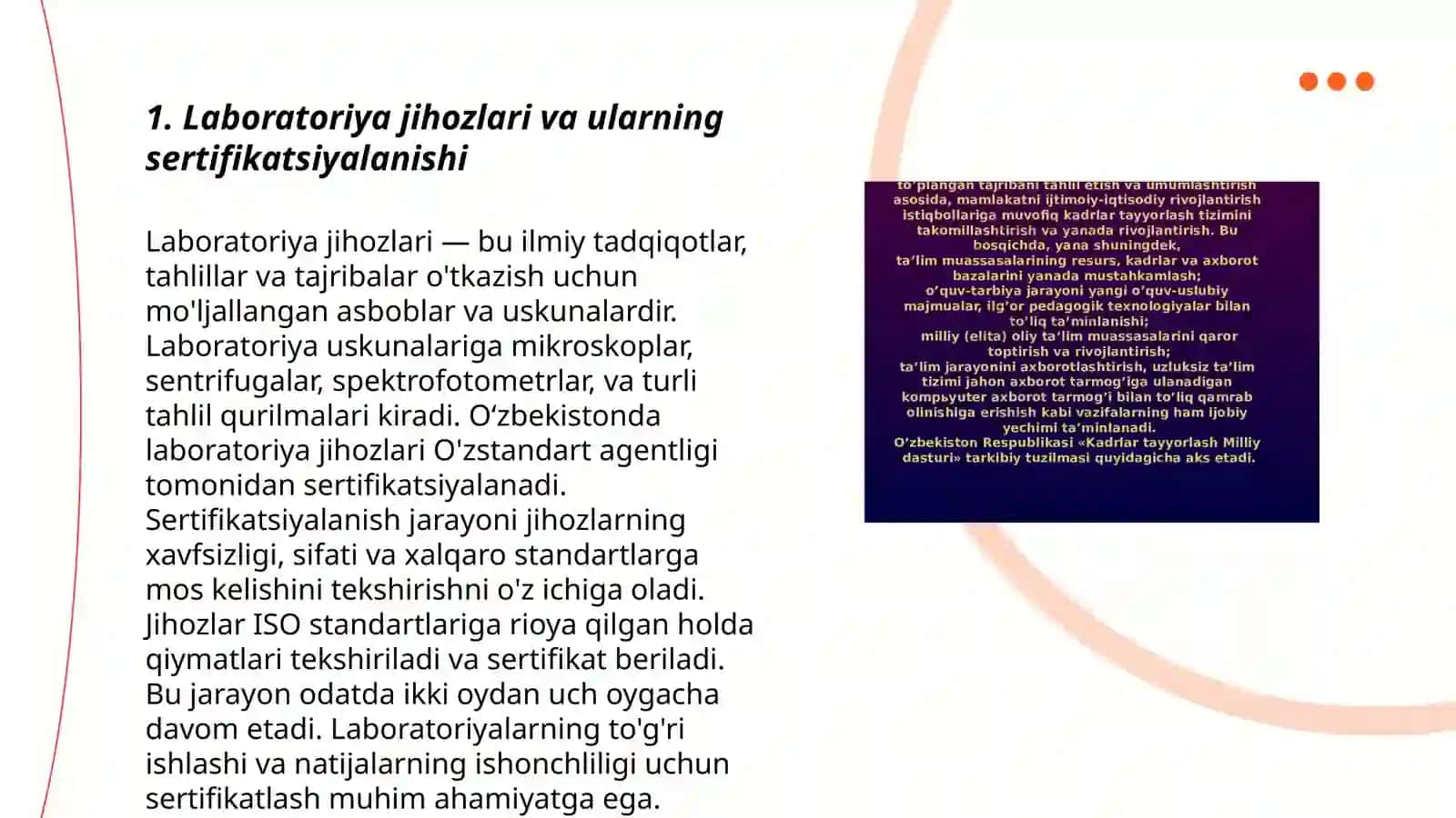 Korxona labaratoriyasi texnik materiallariga qôyilgan talablar 3