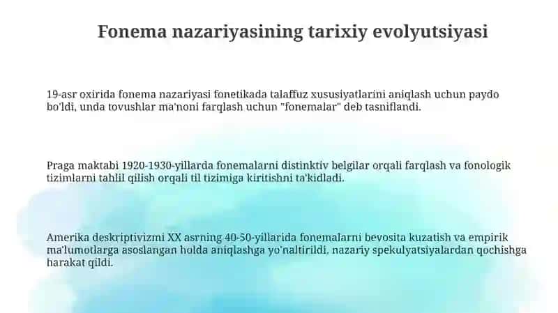 Fonema nazariyasining tarixiy rivoji va asosiy fonologik maktablar 3
