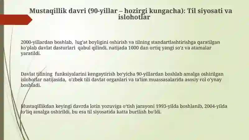 Hozirgi oʻzbek adabiy tilining tarixiy bosqichlari 3