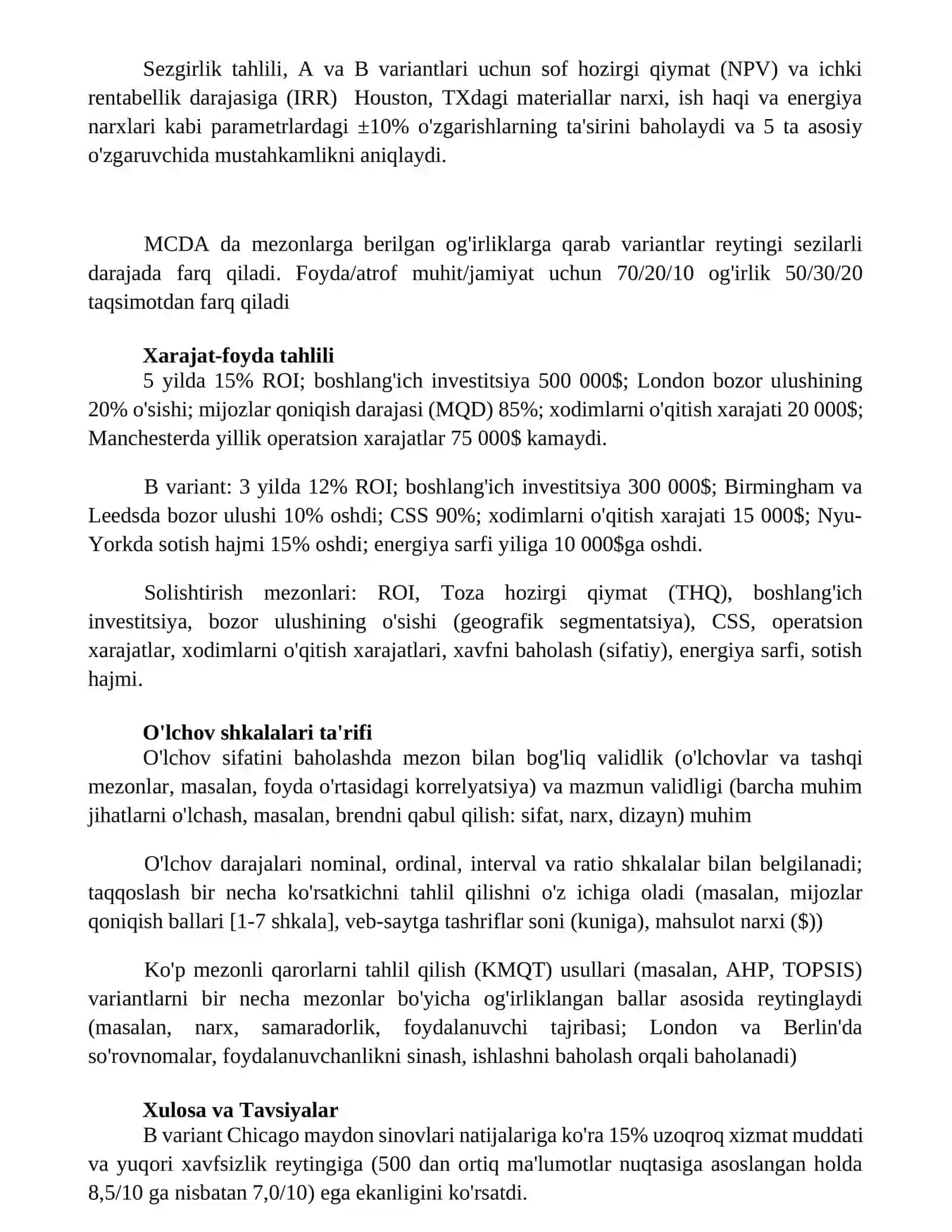 Takroriy o'lchovlarda ikki tanlanmani taqqoslash mezonlari 3