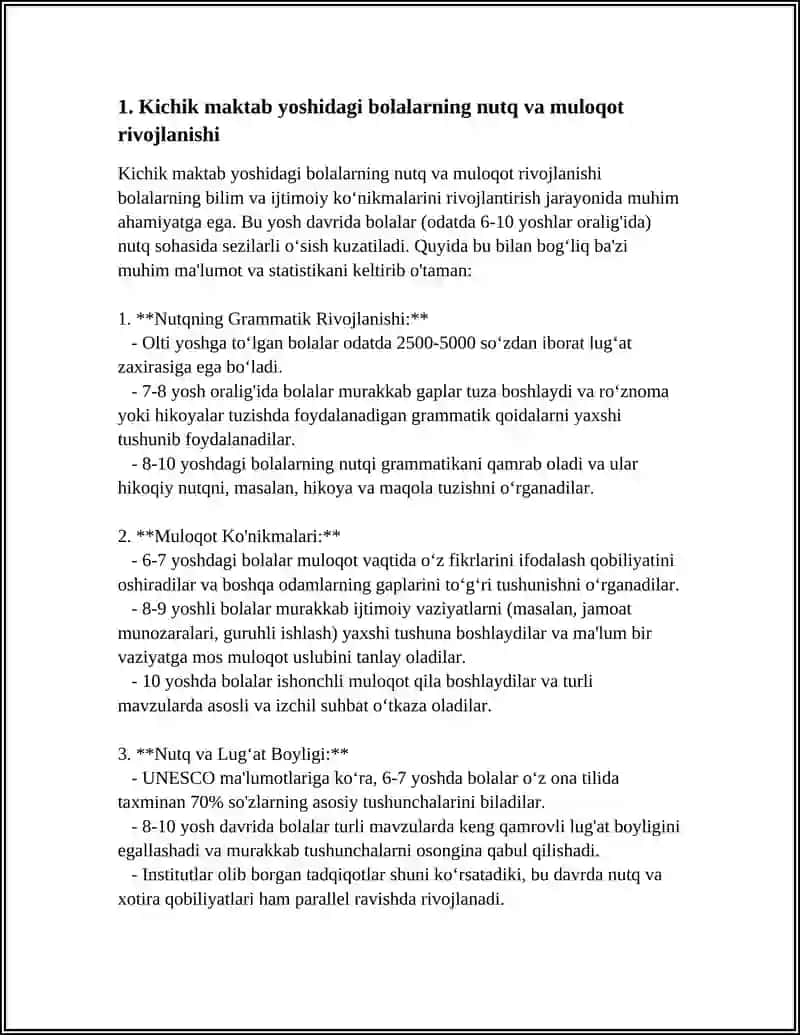 KICHIK MAKTAB YOSHIDAGI BOLALAR MULOQOTI 3