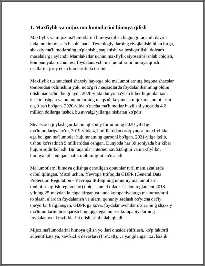 Maxfiylik va mijoz ma'lumotlarini himoya qilish 3