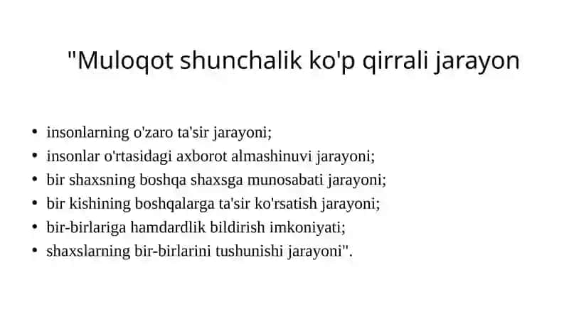 Muloqot va shaxslararo munosabatlar psixologiyasi 3