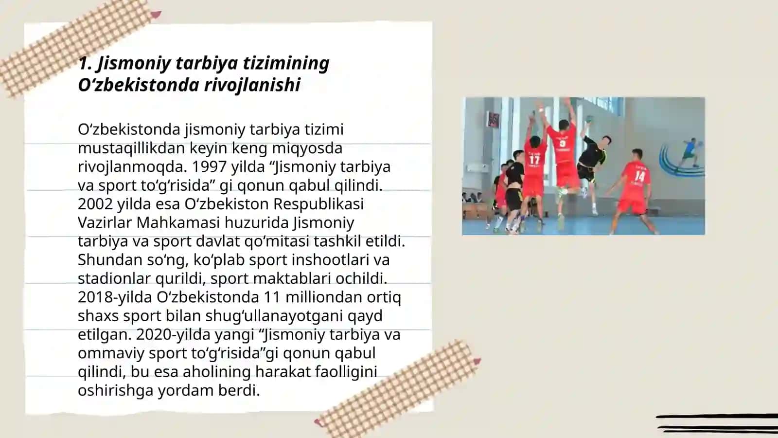O‘zbekiston Respublikasida jismoniy tarbiya va bolalar sportni rivojlanishi 3