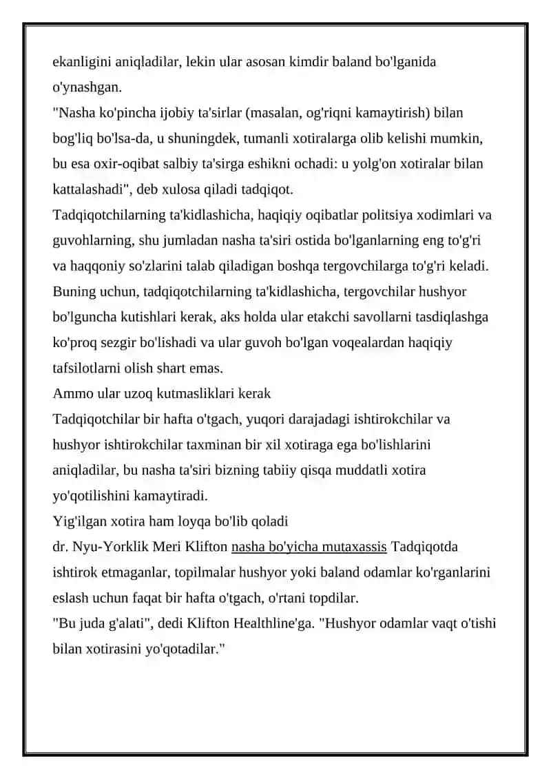 NASHA QABUL QILGAN BEMARLOR DAGI PSIXOZLAR 3