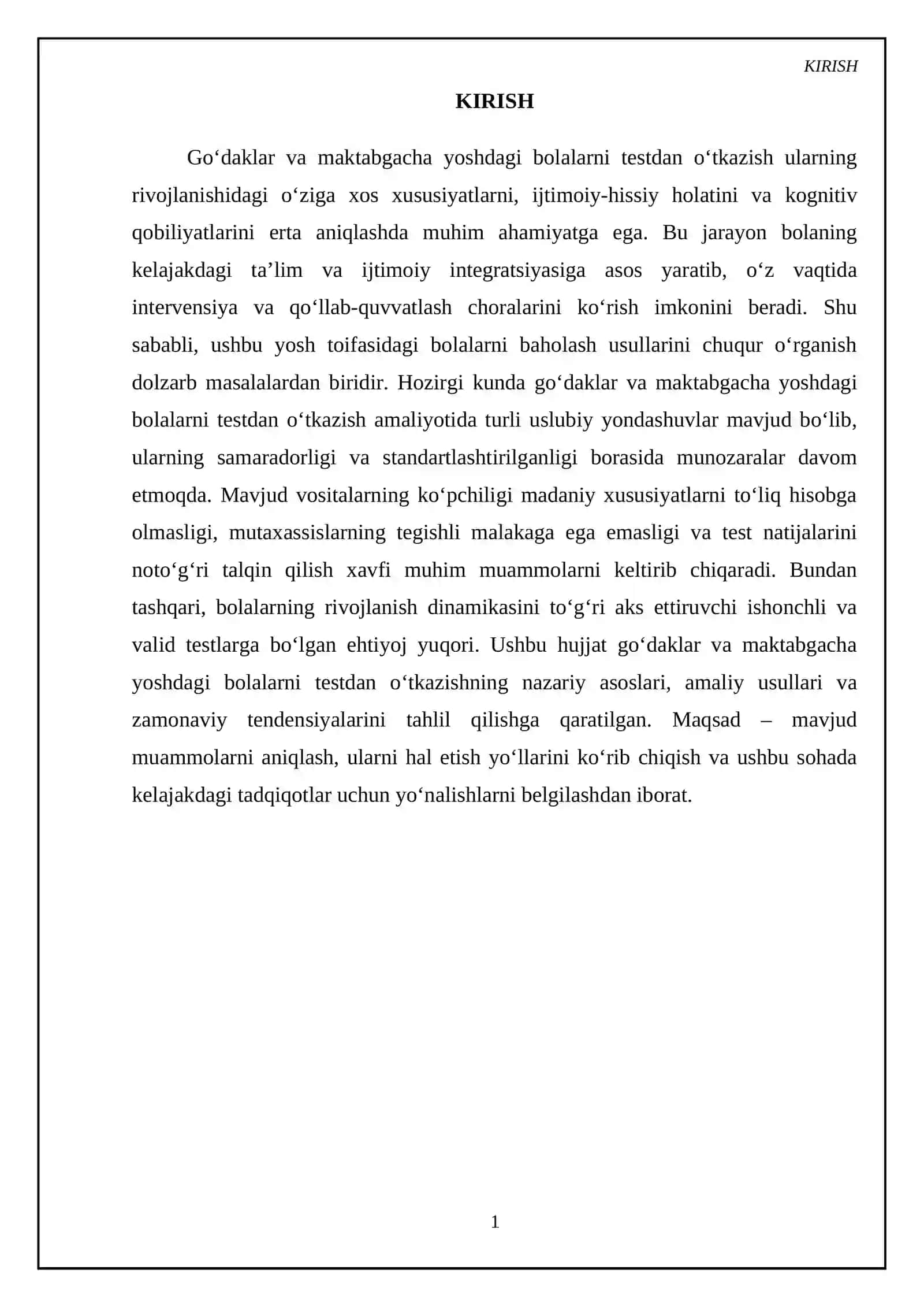 Goʻdaklar va maktabgacha yoshdagilarni testdan oʻtkazish 3