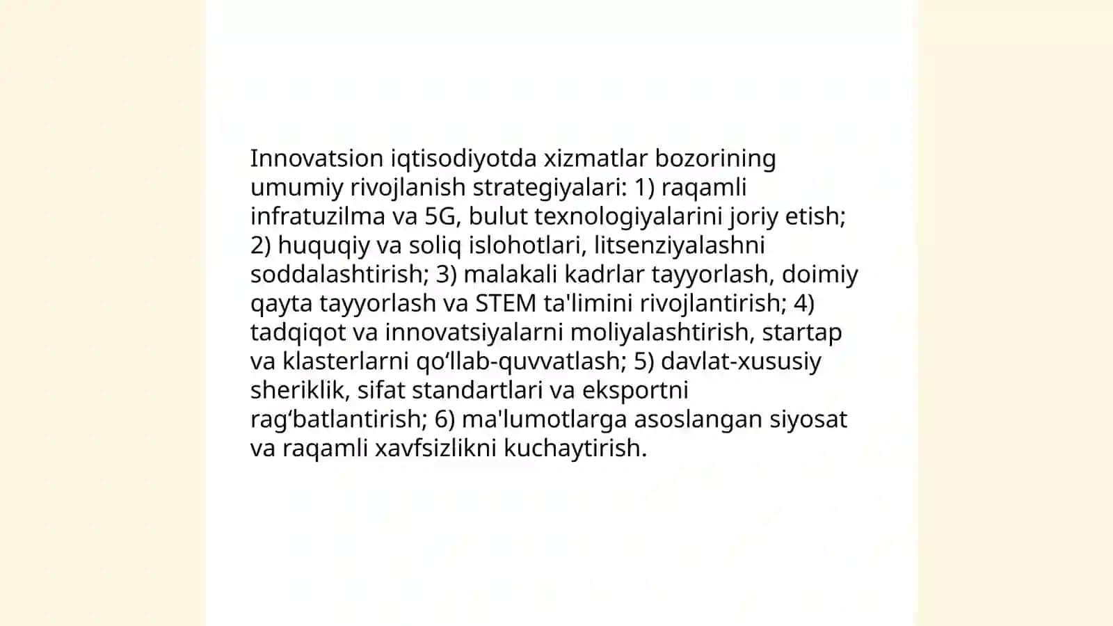 Innovatsion iqtisodiyotda xizmatlar bozorini rivojlantirish 3