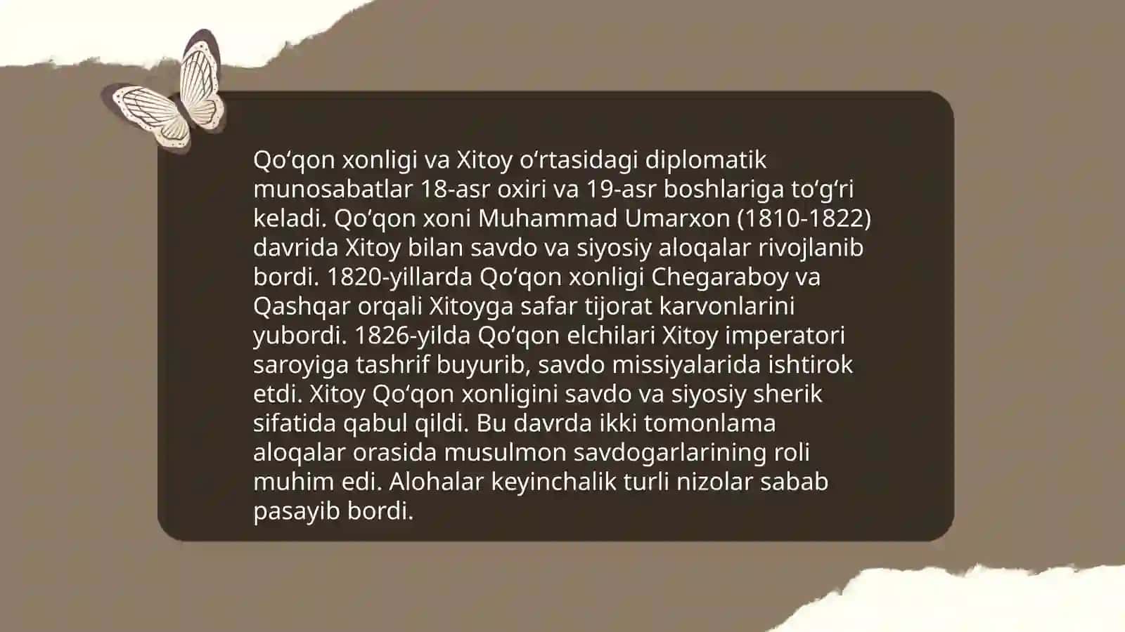XVI-XIX asrlarda Qoʻqon xonligining diplomatik aloqalari 3