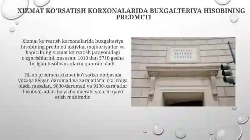 Xizmatkoʻrsatishsubʼektlaridabuxgalteriyahisobifaniningpredmetivametodlari 3