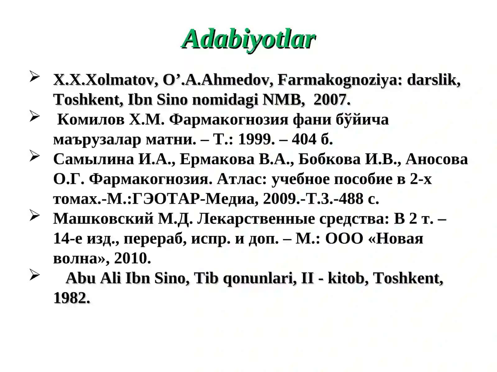 Dorivoro o’simlik va mahsulotlar 3