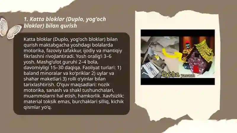 Maktabgacha yoshdagi bolalarning qurish yasash maktabda qurish yasash turlari 3