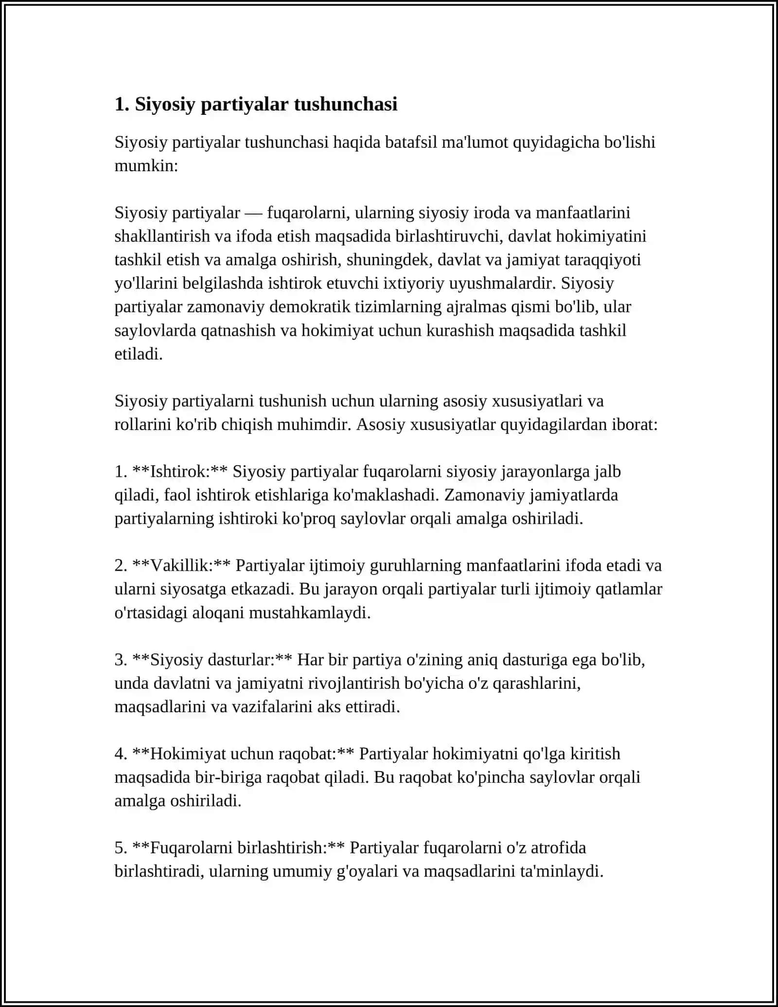 SIYOSIY PARTIYALAR TUSHUNCHASI, ROLI VA ULARNING ASOSIY TUSHUNCHASI 3