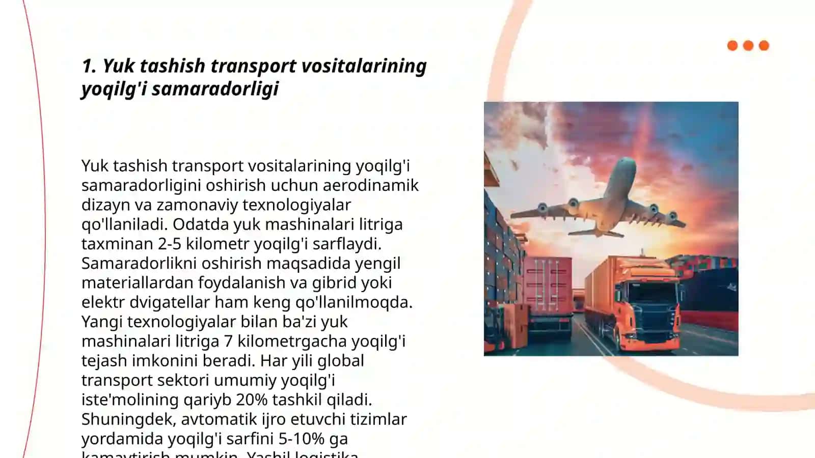 Yuk transport vositalari ishsamaradorligi 3