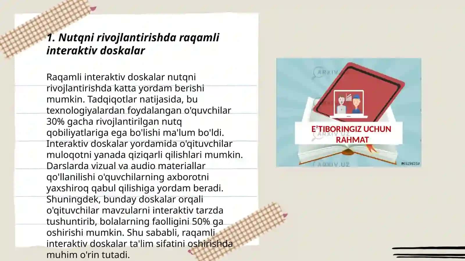 Boshlang'ich sinf õquvchilarda nutq va matn tushuntirishda innovatsion texnologiyalardan namunalar tayyorlash 3