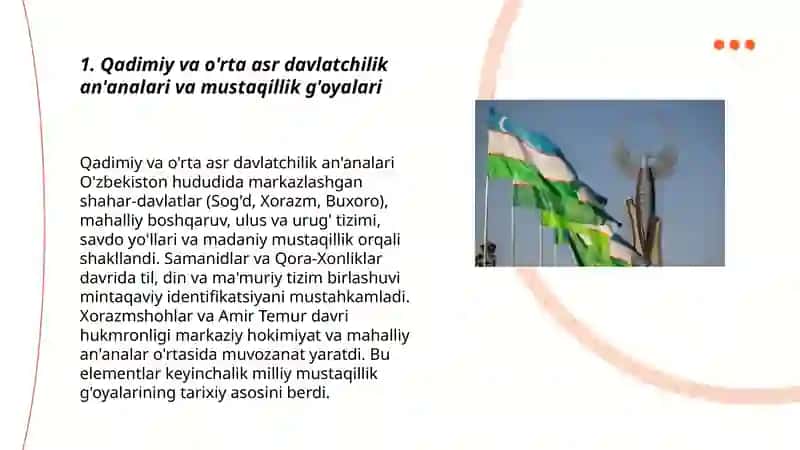 O'zbekistonda Mustaqillik G'oyalarining tarixiy asoslari 3