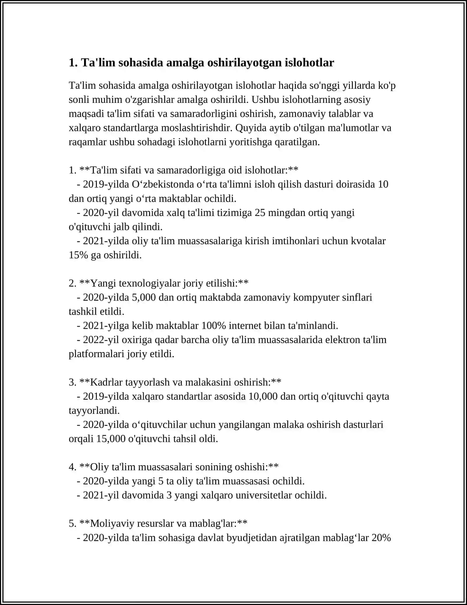 OʻZBEKISTONDA IJTIMOIY SOHADA AMALGA OSHIRILAYOTGAN OʻZGARISHLAR MAZMUN VA MOHIYATI 3