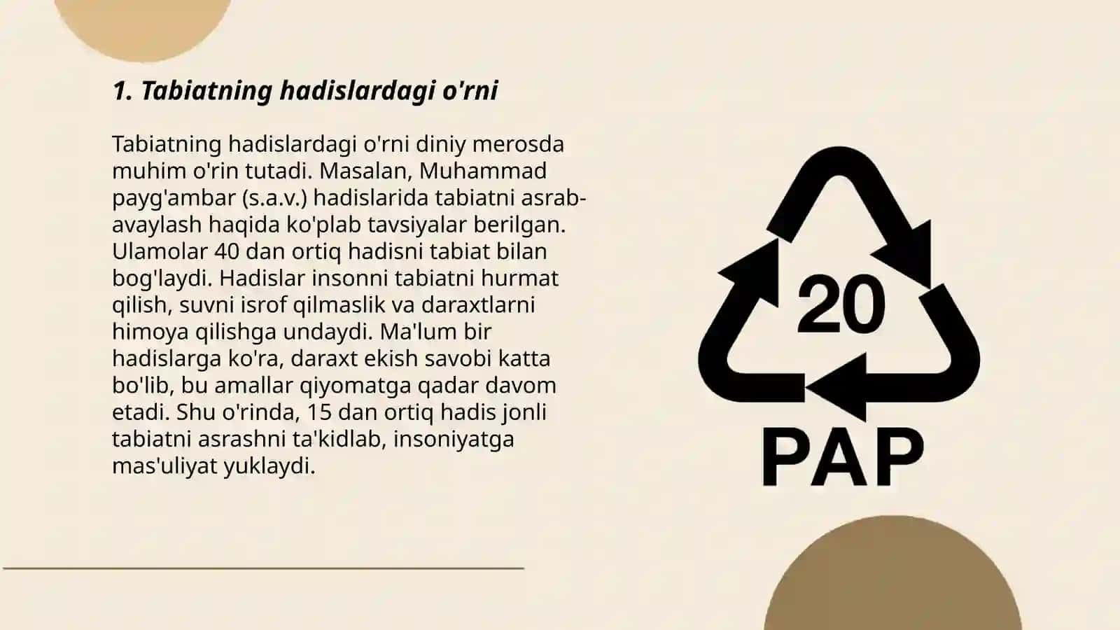 Hadislarda tabiatga doir bandlarini o'rganish va tahlil qilish 3