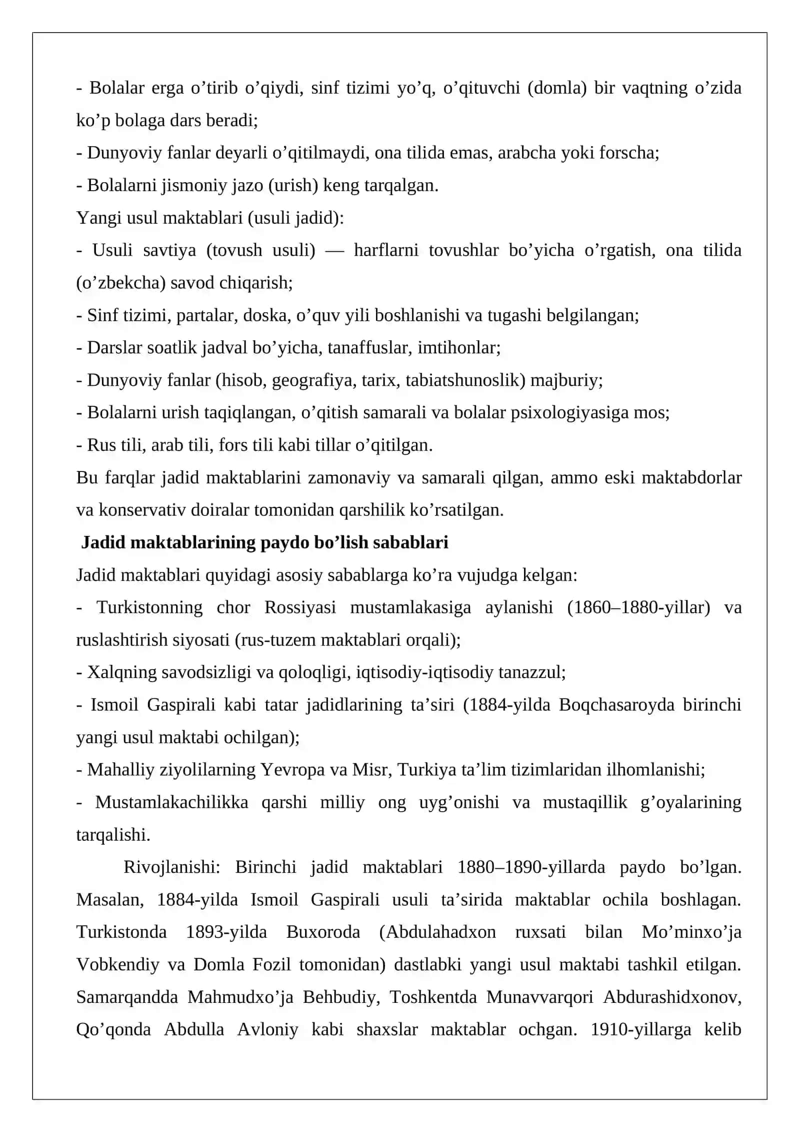 Jadid Maktablarining Tashkil Etishishi va Rivojlanishi 3