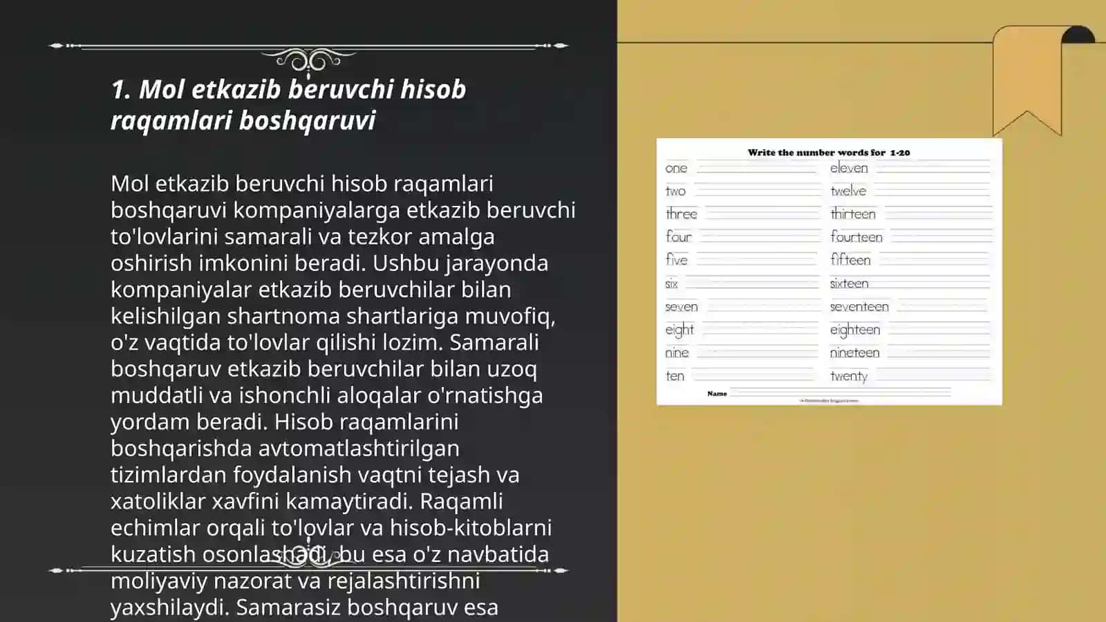 Mol etkazib beruvchilar va pudrachilarga to'lanadigan schyotlar hisobi 3