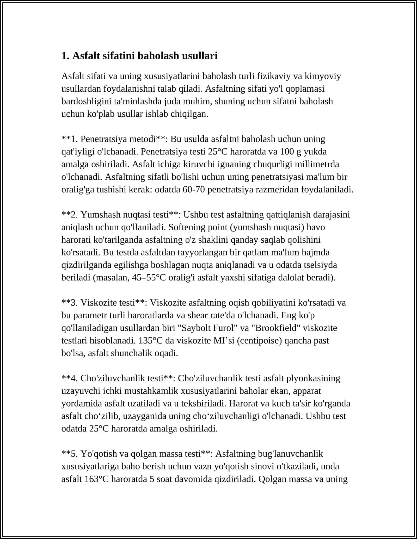 YO'L QURILISH MAHSULOTLARINING SIFATI VA TASNIFI 3