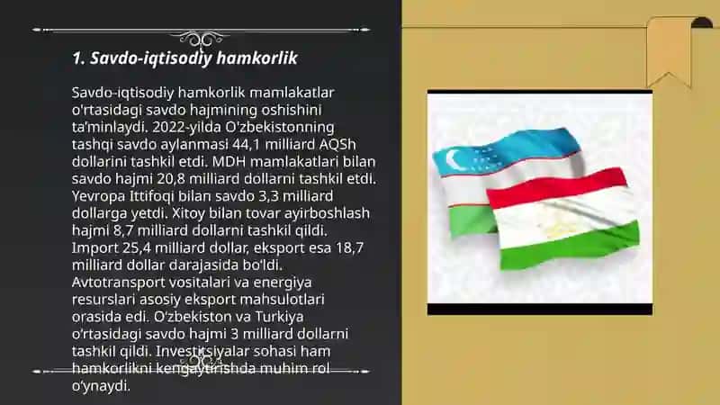 O'zbekiston va Tojikiston hamkorligi 3