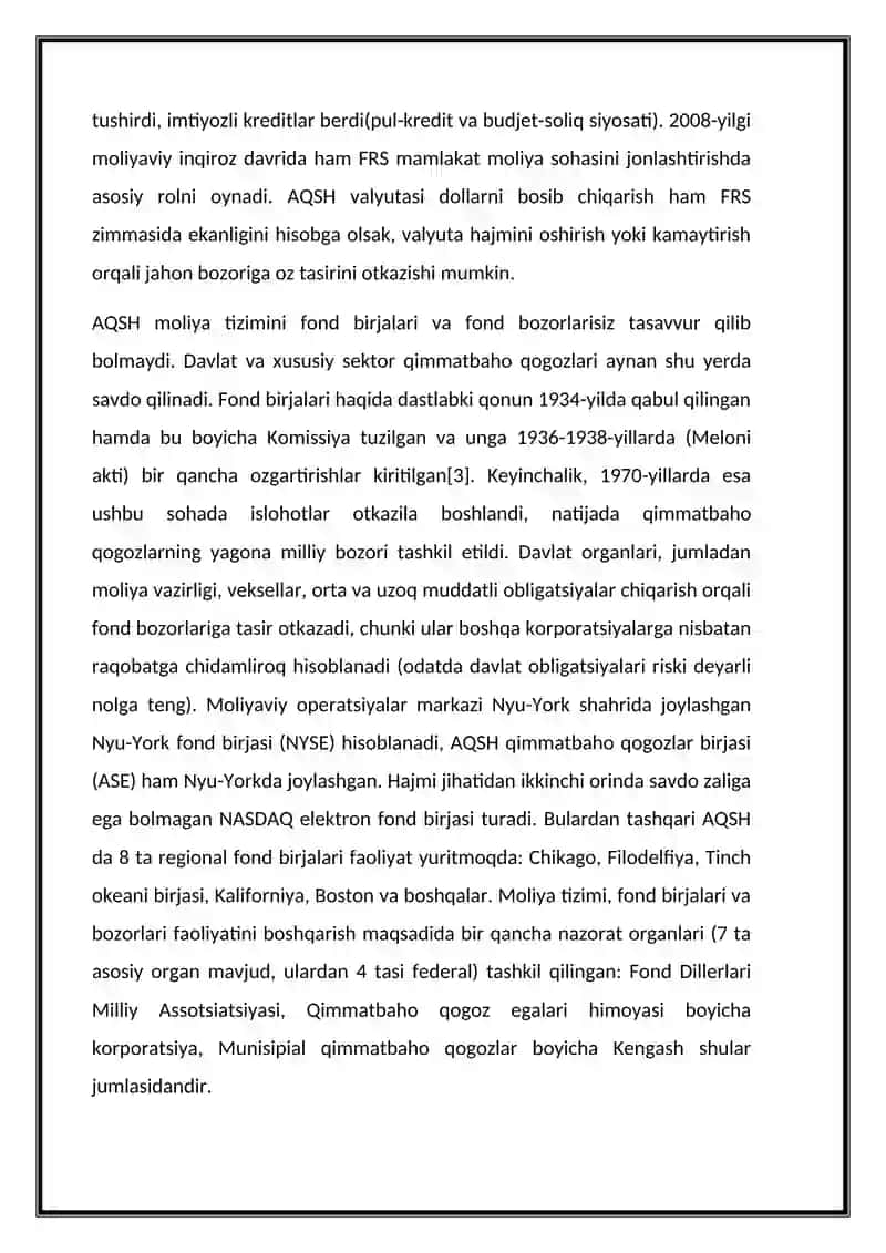AQSH moliya tizimi 3