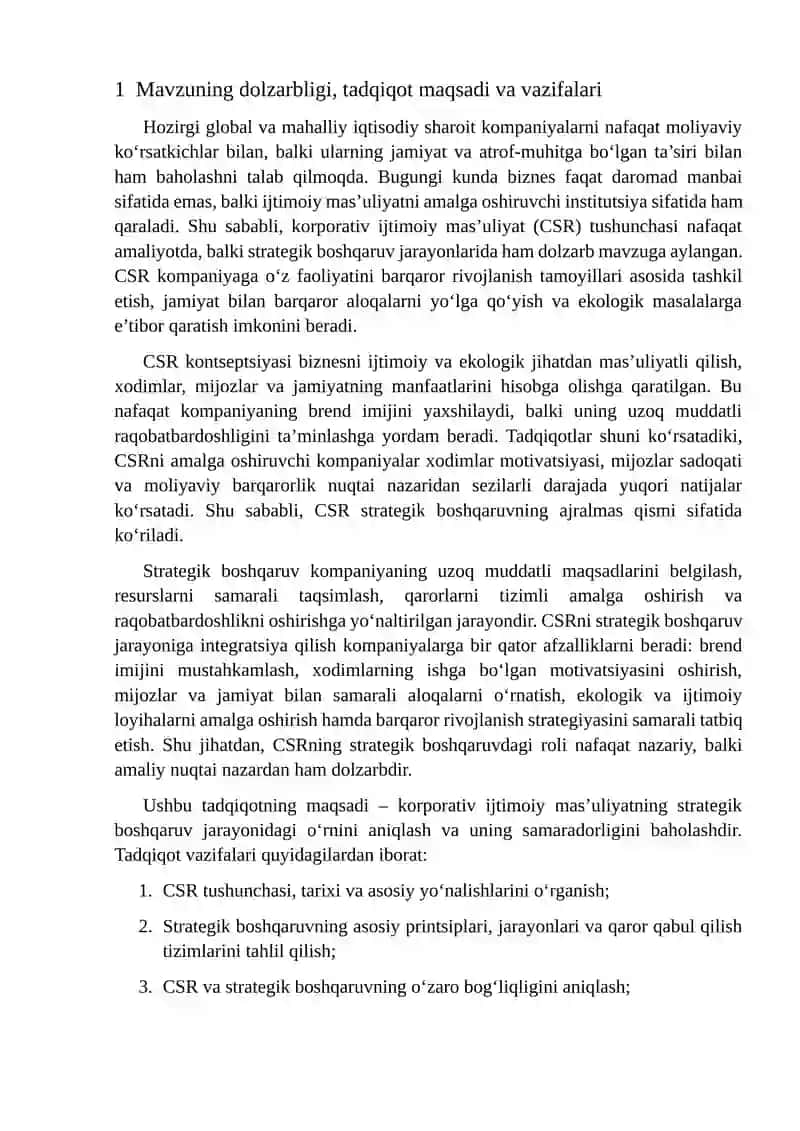 Korporativ ijtimoiy mas'uliyat CRS strategik boshqaruv 3