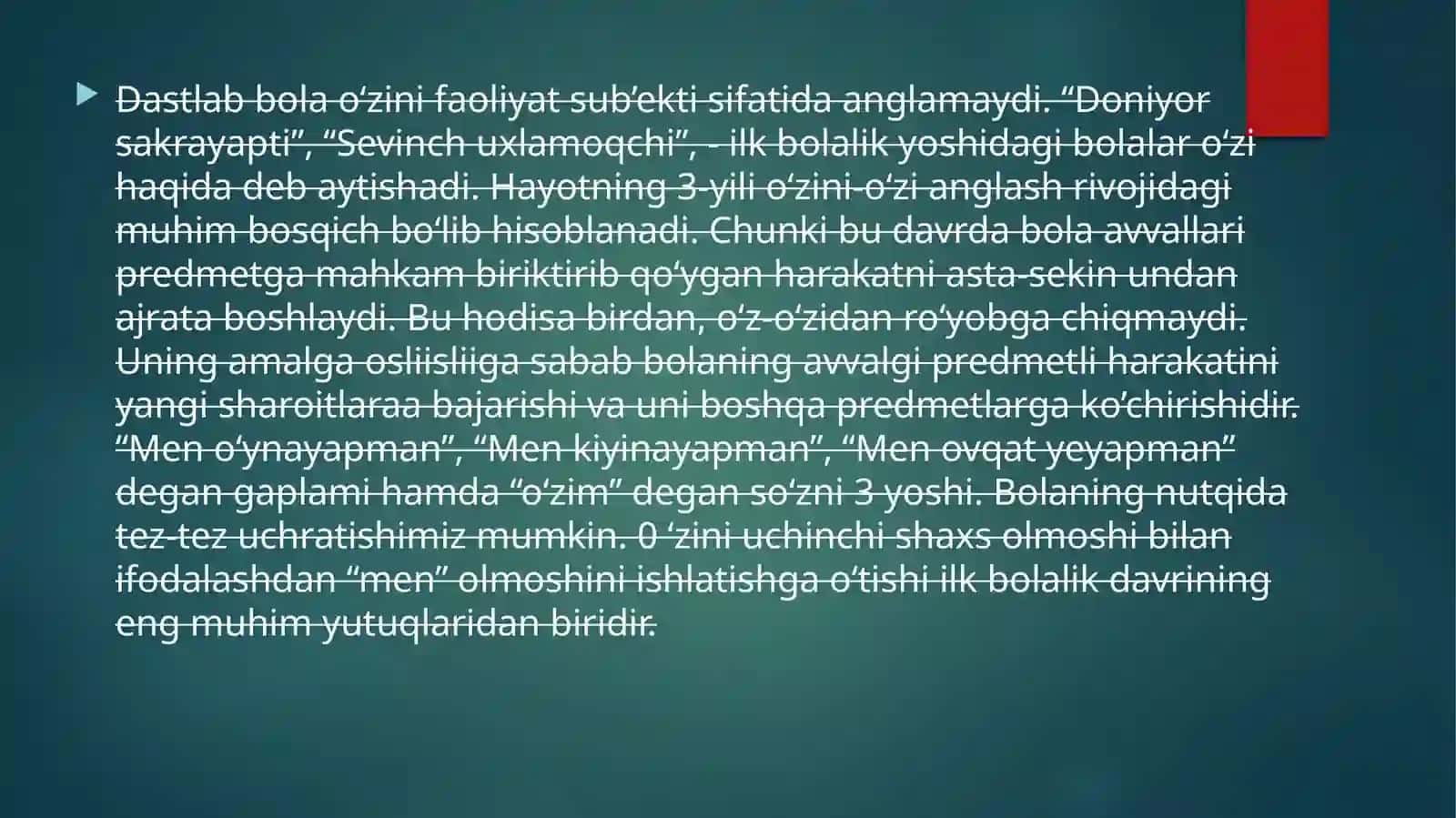 Insonning psixik rivojlanishi, uning shaxs sifatida shakllanishi 3