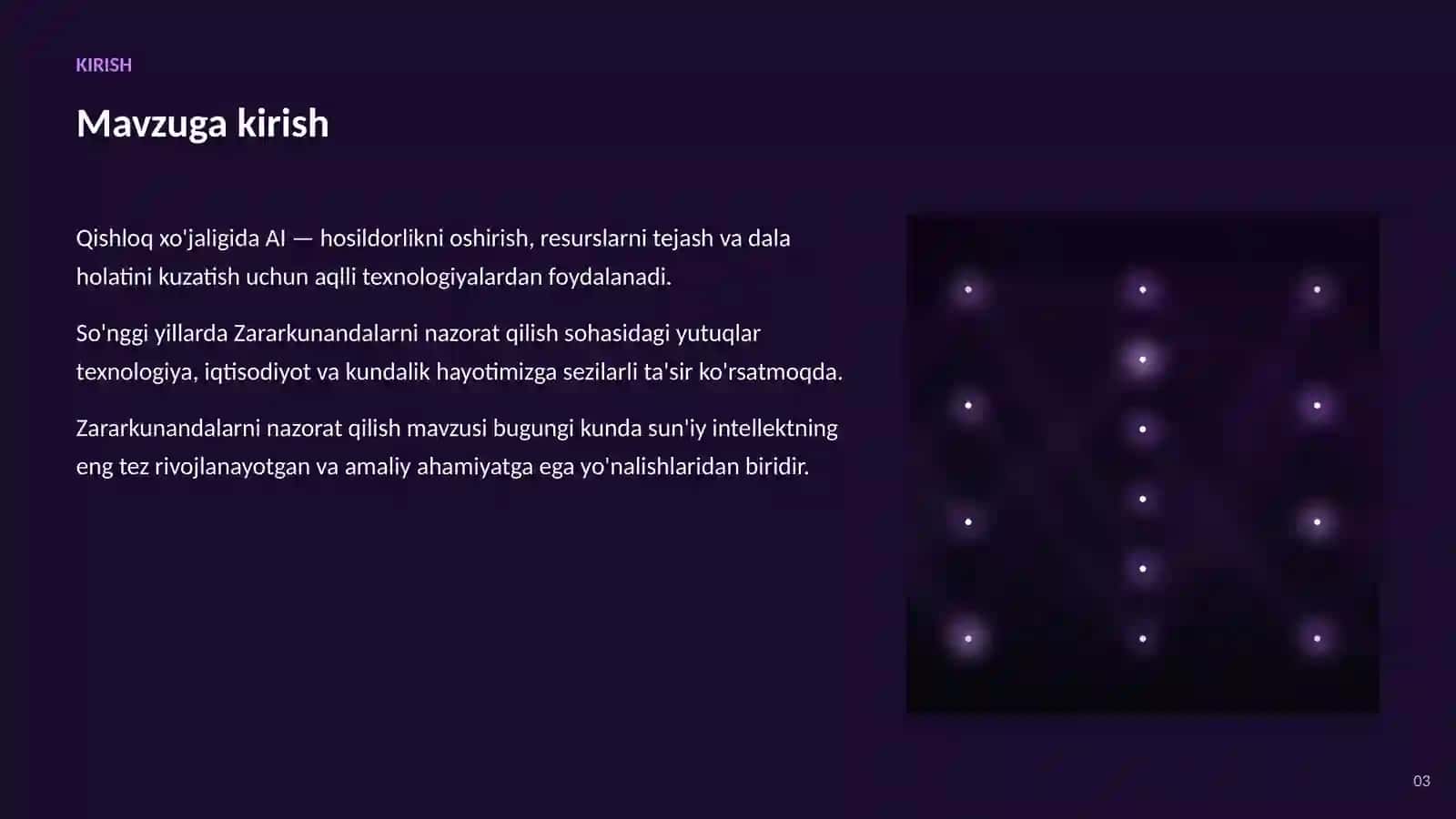 SUN'IY INTELLEKT • AI QISHLOQ XO'JALIGIDA 3