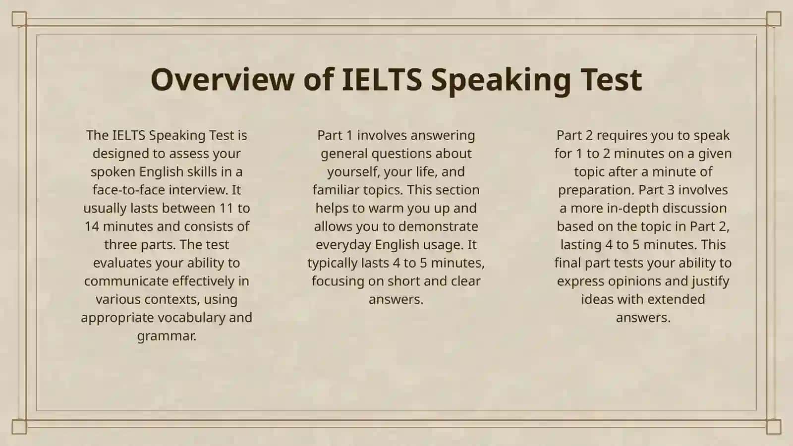 IELTS SPEAKING MOCK 3