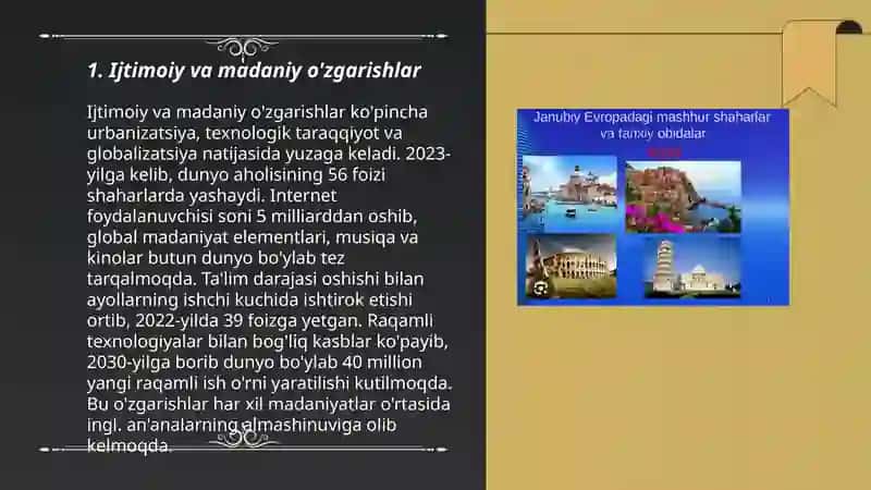 Ijtimoiy va madaniy o'zgarishlar 3