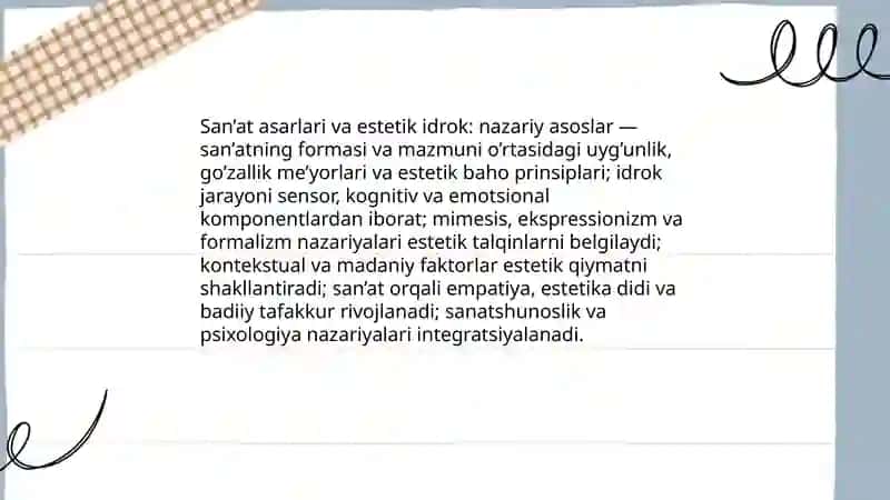 San’at asarlari va estetik idrok: nazariy asoslar 3