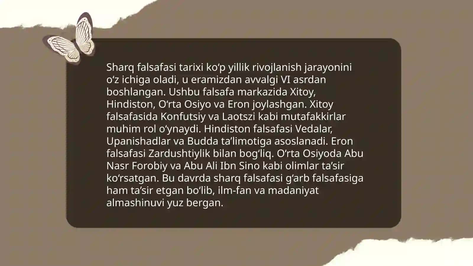 Falsafaning mohiyatiga oid sharq va g'arb mutafakkirlari ta'riflarini tasniflash 3