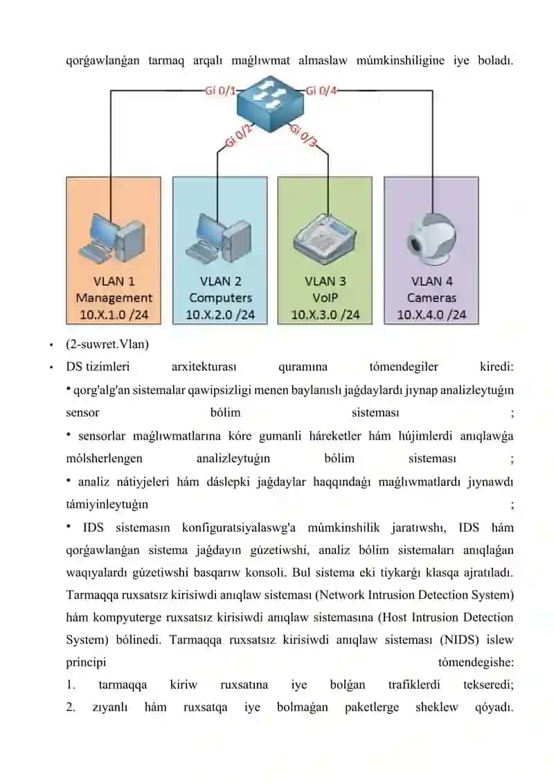 Proektlestirilgen tarmaqlarda qurilmalar qawipsizligi protokollarin tanlaw ham analizlew 3
